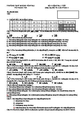 Bài kiểm tra 1 tiết môn Đại số và giải tích 11